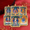 Tibetan Buddhist articles hand-painted handicrafts Yellow Jambhala thangka gilded ornament pendant
