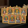 Tibetan Buddhist articles hand-painted handicrafts Bodhisattva Manjusri thangka gilded ornament pendant cw2000