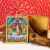 Tibetan Buddhist articles hand-painted handicrafts green tara thangka gilded ornament pendant cw2000