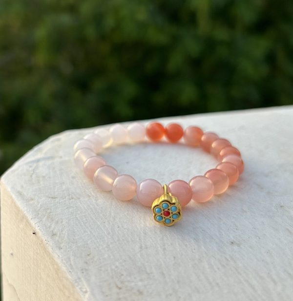 crystal bracelet fire study pink